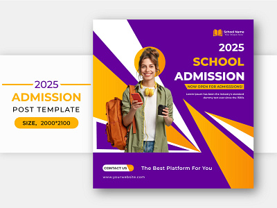 Social Media Admission template post design abstract adobe illustrator adobe photoshop banner template creative education open eps file flyer poster premium psd psd university education vector