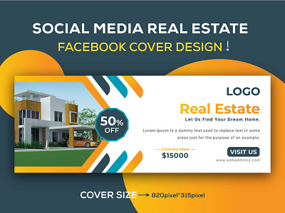 Social Media Creative Real Estate Facebook cover design adobe illustrator banner design branding creative facebook ad facebook cover facebook cover photo free download graphic design logo psd real estate real estate agency social poster