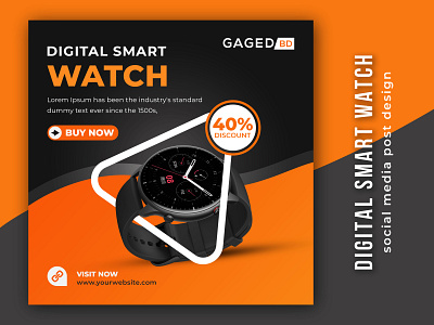 Digital Smart watch social media post template Design