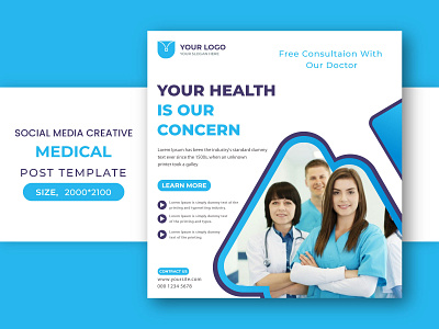 Social Media Creative Medical Post Template Design adobe illustrator adobe photoshop banner design creative facebook ad graphic design illustration medical design post template print design productdesign social poster web banner