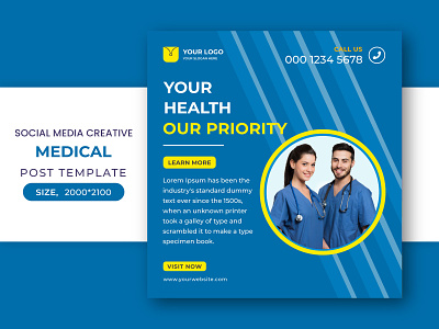 Social Media  Medical Doctor Template Post Design
