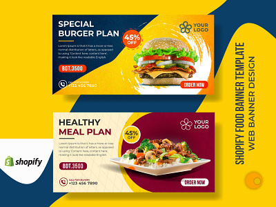 Shopify Healthy Food Banner Template | Web Banner Design adobe illustrator adobe photoshop banner design branding facebook ad fast food graphic design indian fast food instagram banner print design product design street food banner street food banner web banner web template design