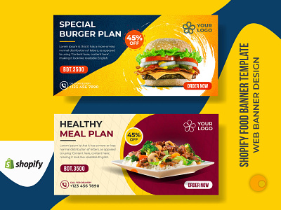 Shopify Healthy Food Banner Template | Web Banner Design