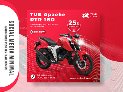 Social Media Minimal Motorcycle Post Template Design adobe illustrator banner design bike event branding classicmotorcycle concert creative creative design design facebook ad flyer flyer design graphic design illustration instagram banner motorcycle product design racing riders