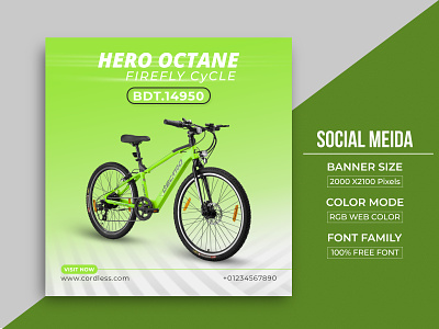 Social Media Cycle Banner Template Design animation banner design branding cycle banner facebook ad facebook cover graphic design illustration instagram banner logo motion graphics phonixcycle product design social poster web banner