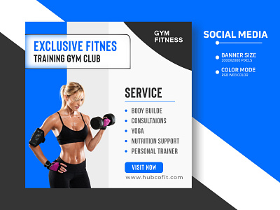 Exclusive Fitness Social Media Banner Template Design