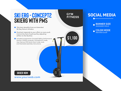 Gym Fitness Product Banner Template Design banner design branding design facebook ad fb cover fitness banner fitness product graphic design gym banner gym post design instagram banner product design social media banner social poster