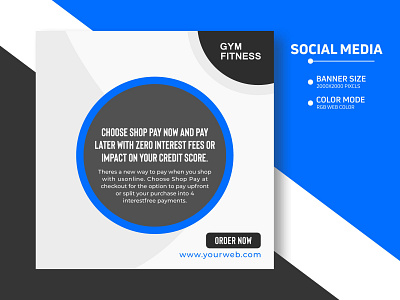 Social Media Gym Quotes banner Template Design