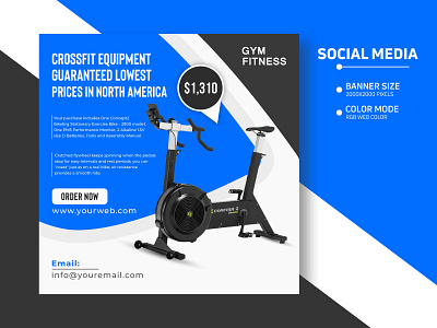 Social Media Gym Training Product Banner Template Design