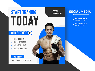 Start Training Today Social Media Banner Template