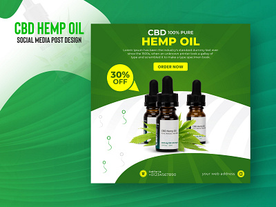 Social media Hemp oil product Instagram post banner template banner design branding design facebook ad graphic design health care banner hemp banner hemp post design illustration instagram banner mediacal banner oil banner product design social poster