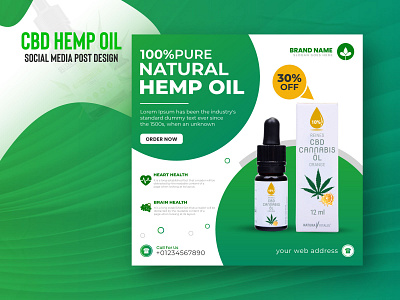 Social media hemp product Oil post template design