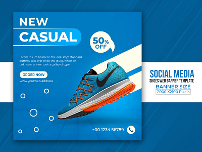 Social Media shoes web Template Design