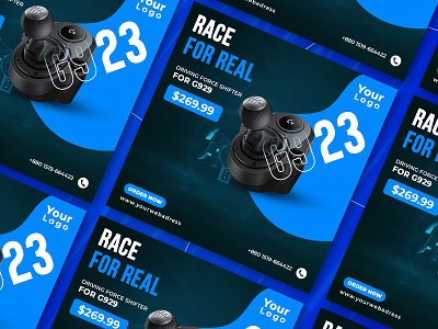 Race For Real Gaming Product Banner Design
