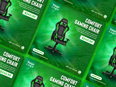 Comfort Gaming Chair Product Banner Template Design