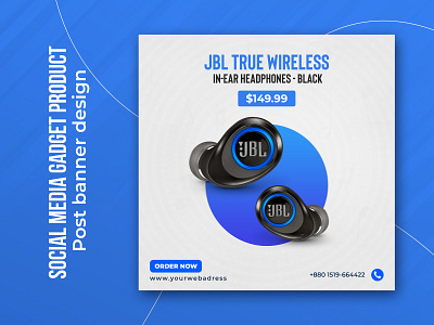 Social Media JBL True Wireless Banner Template Design