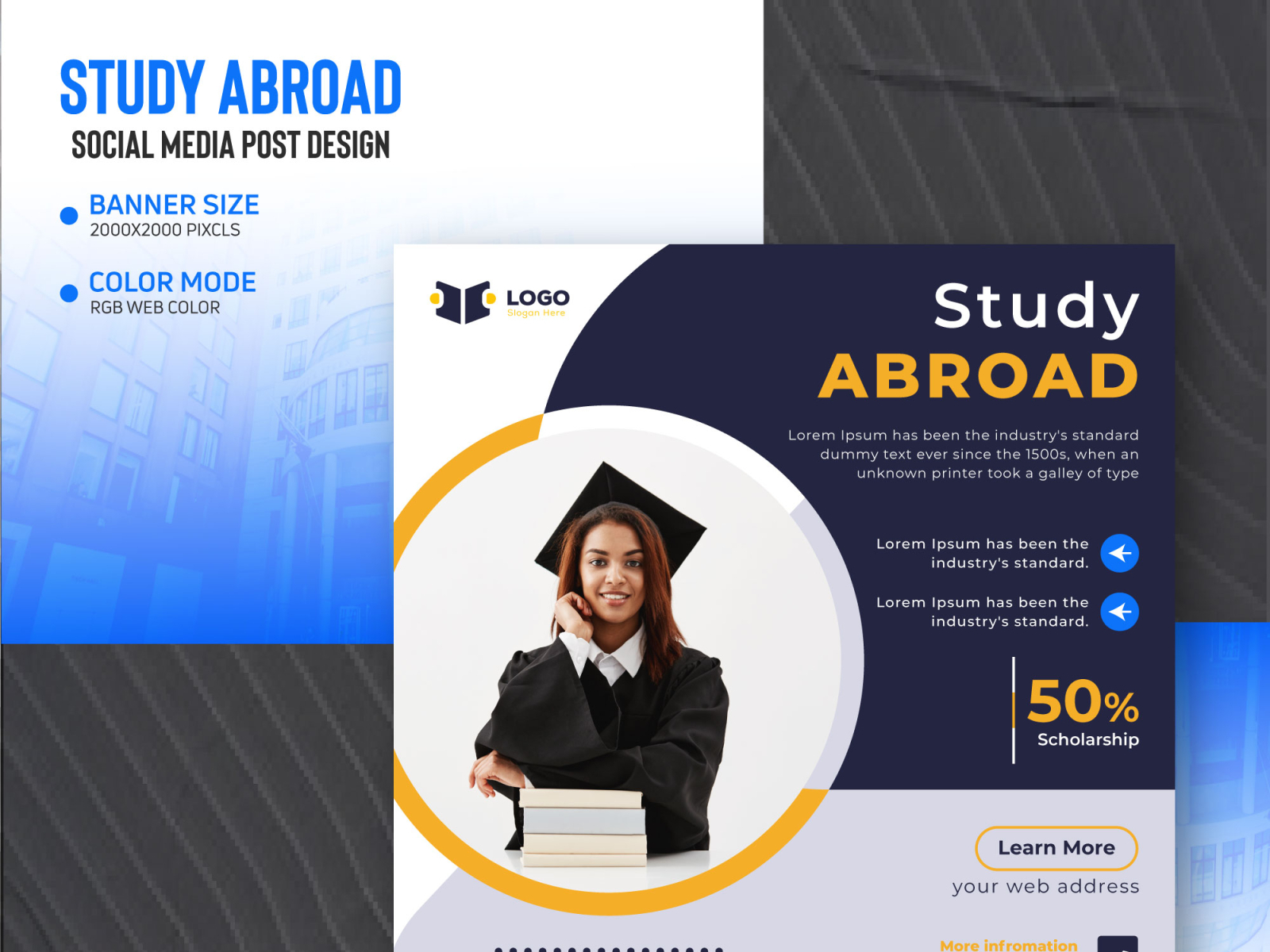 Social Media Modern Study Abroad Banner Design by MD AMINUR MIAH on