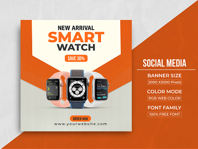 Social Media Smart Watch Banner Design
