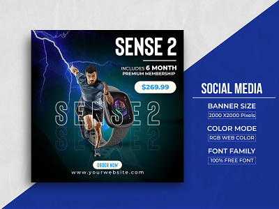 Social Media Smart Watch Web Template Banner banner design branding cover design facebook ad fb cover graphic design instagram banner product design smart watch post social poster square banner web banner