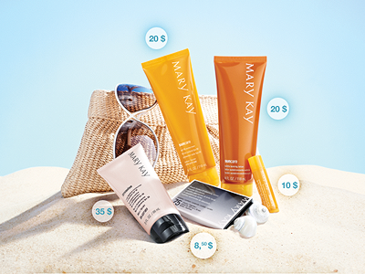 French Email News blue kay mary marykay orange pink suncare yellow