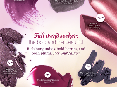 Beaut-e-News baskerville beaut e news gold helvetica lipstick pink plum purple semilla