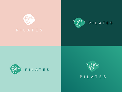 PEA Pilates green logo designer logodesign logos peach peachy pilates pilates logo