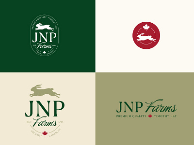 JNP Farms Logo Family canadian farm farm logo green logo design logo designer logo family logo set logos rabbit red