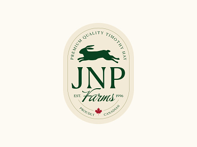 JNP Farms Logo canadian farm farm logo green logo logo design logo designer neutral rabbit