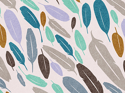 Pattern Design feathers slate teal vector