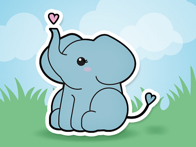 Baby Elephant baby elephant fun heart kawaii