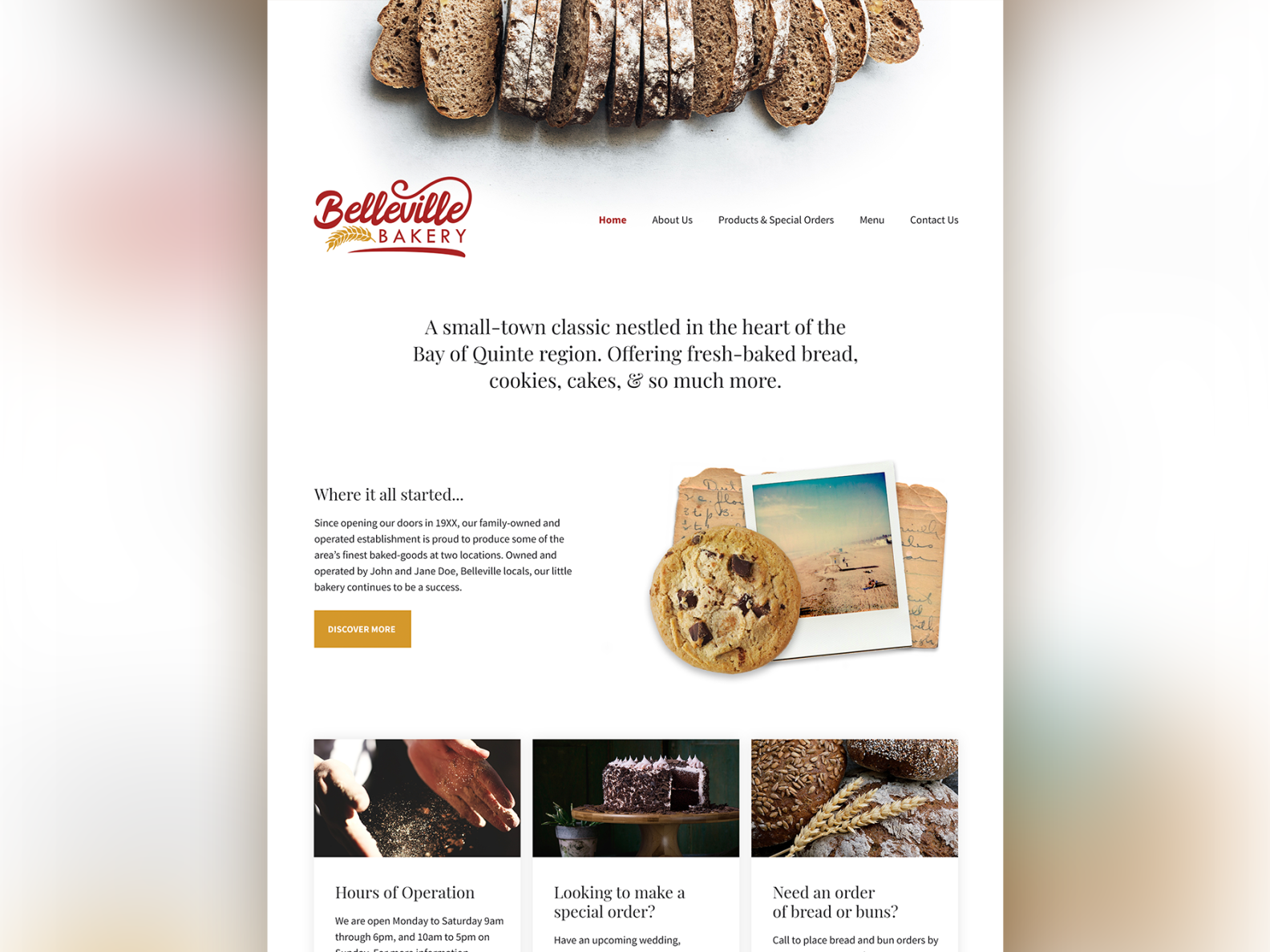 Belleville Bakery site by Natashya V on Dribbble