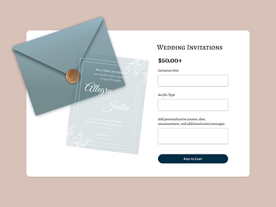 Daily UI Challenge - Day 012 challenge daily dailyui design ecommerce figma illustration invitations wedding