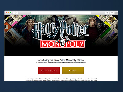 Harry Potter Monopoly by Tim McKinstry on Dribbble