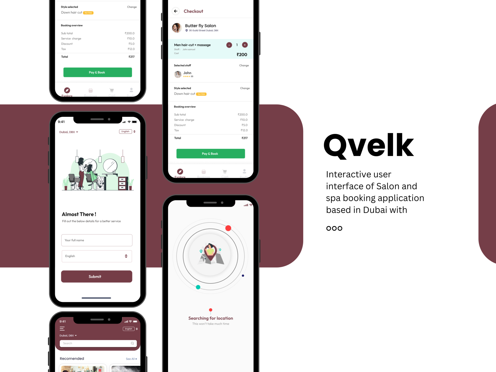 Qvelk Salon Booking App Dubai by Jasmal jithu on Dribbble