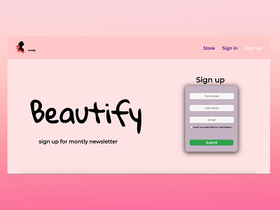 Sign up page 100 daily ui 100daychallenge beauty product beauty salon dailyui design newsletter sign in sign up sign up form sign up page sign up ui signup store app ui web