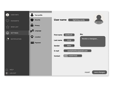 Settings Page