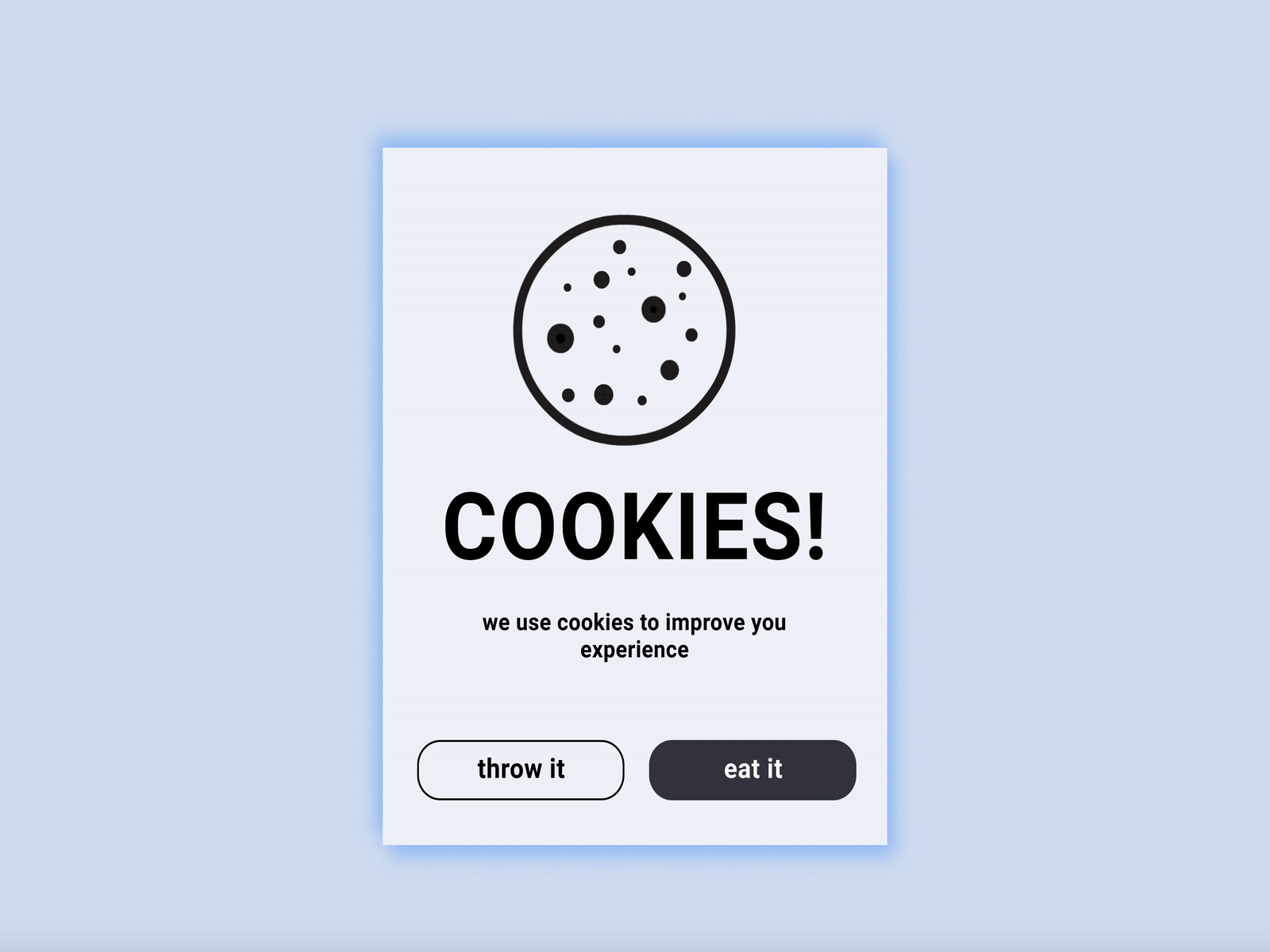 pop-up/overlay 100 daily ui 100daychallenge adobe animate animated gif animation clean ui cookie cookies dailyui design eat figma gif overlay pop popup rebounds user experience web