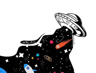 The galaxy invasion animation design designer digital art flat graphic design illustration illustration art ilustrator minimal ufo vector