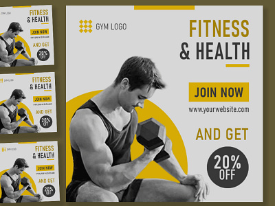 Gym Fitness Banner ad banner add banner banner design graphic design gym gym banner product design social media post web banner