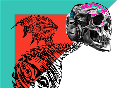 rosemary love music 2 bones design illustration music music art skull skull and crossbones skull art