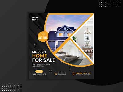 Real Estate For Social Media Post Template Design banner company corporate design discount facebook post home house instagram post marketing media post real estate real estate brochure sale sale tag social