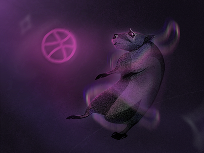 Hello Dribbble! 2022 aurora cosmos design happy new year illustration new year prcreate rat stars
