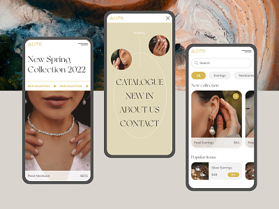 Online Jewelry Store app branding design e commerse icon illustration jewelry logo mobile online shop store ui uiux ux vector web design