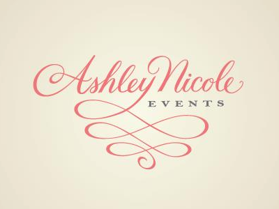 Ashley Nicole Events Logo event planning logo script wedding