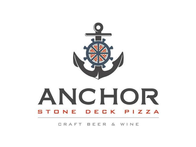 Anchor Stone Deck Pizza Logo logo nautical pizza