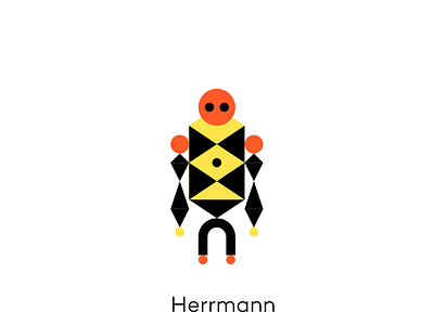 Meet Herrmann animation army blocks character exploring good guy illustration magma modular