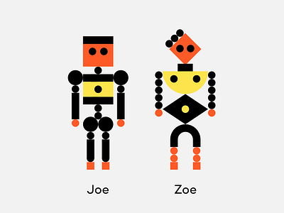 Joe & Zoe blocks flat illustration kids minimal