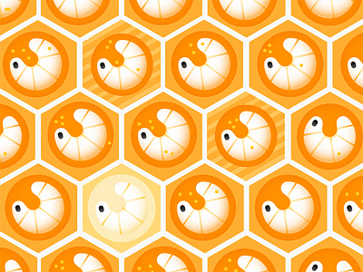 Baby bees aka larvas baby bee bees honey illustration larvas orange yellow