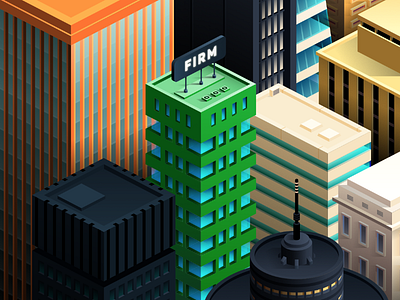 Skyscrapers building city corporation firm isometric office skyscrapers