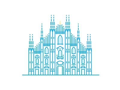 Duomo architecture building cathedral cityscape duomo icon landmark milan minimal monoline